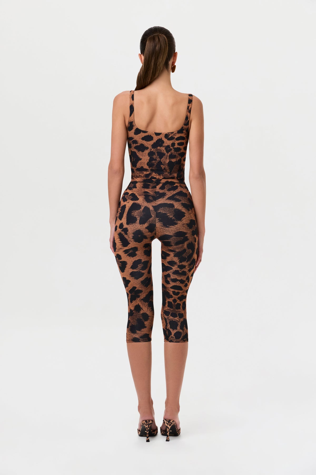 Leopard Naked Print Capri Leggings