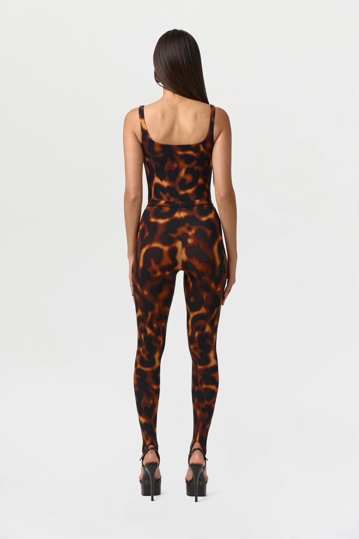 Tortoise Naked Print Scoop Tank Bodysuit