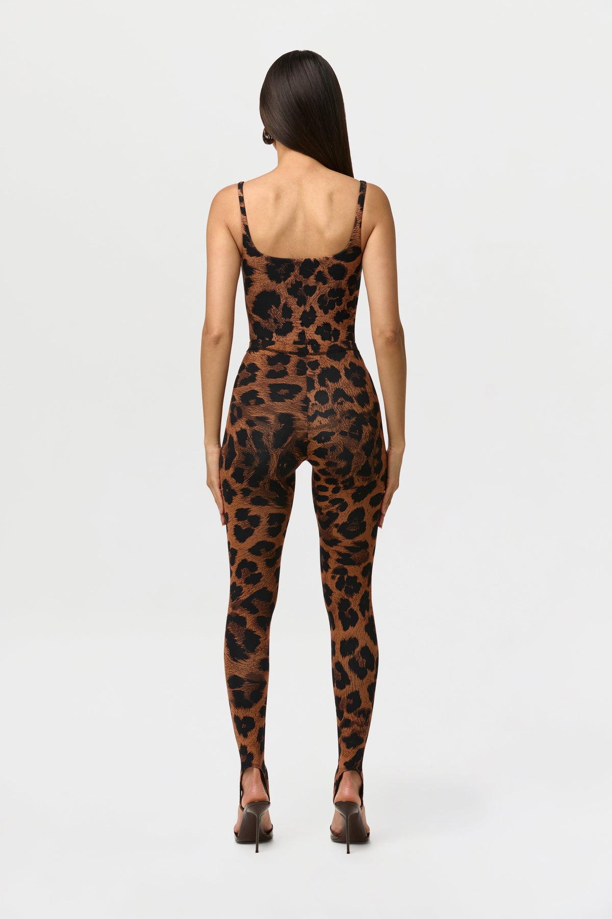 Leopard Naked Print Scoop Tank Bodysuit