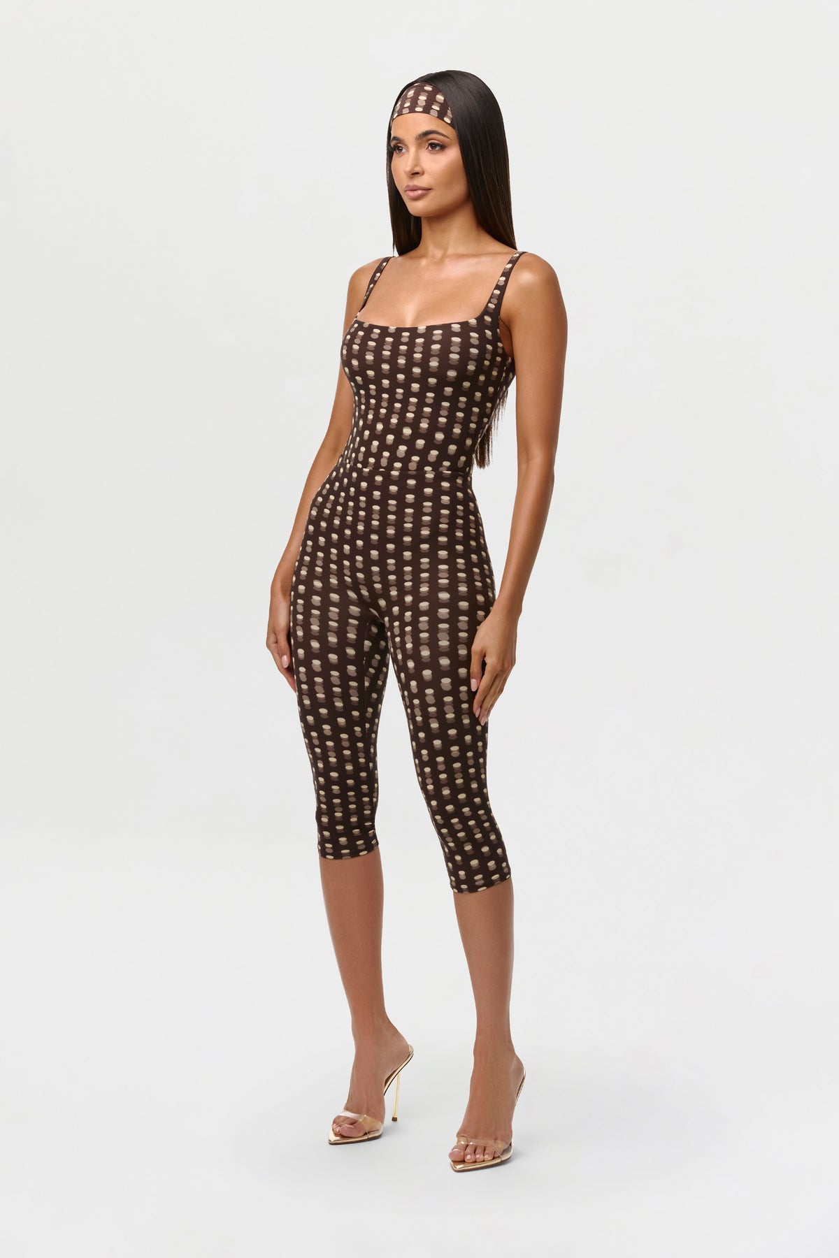 Polka Dot Illusion Naked Print Capri Legging