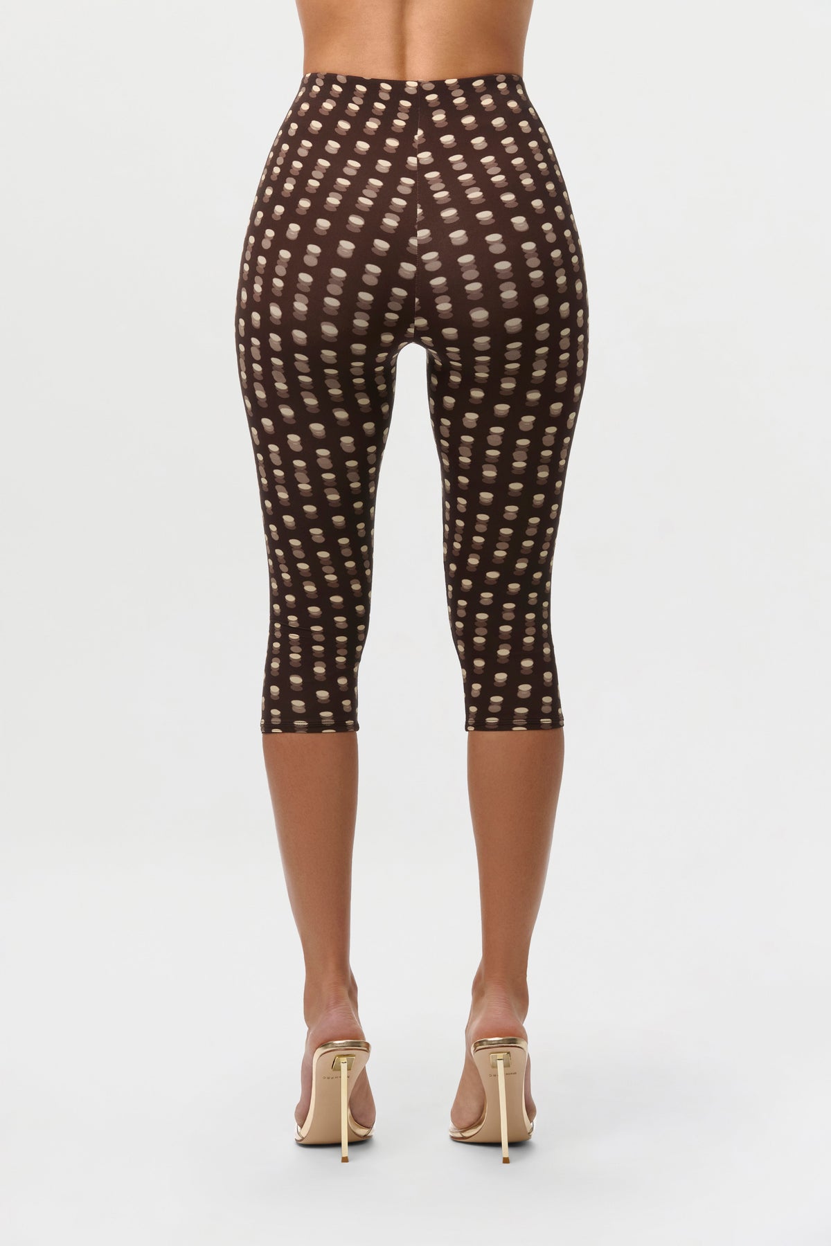 Polka Dot Illusion Naked Print Capri Legging