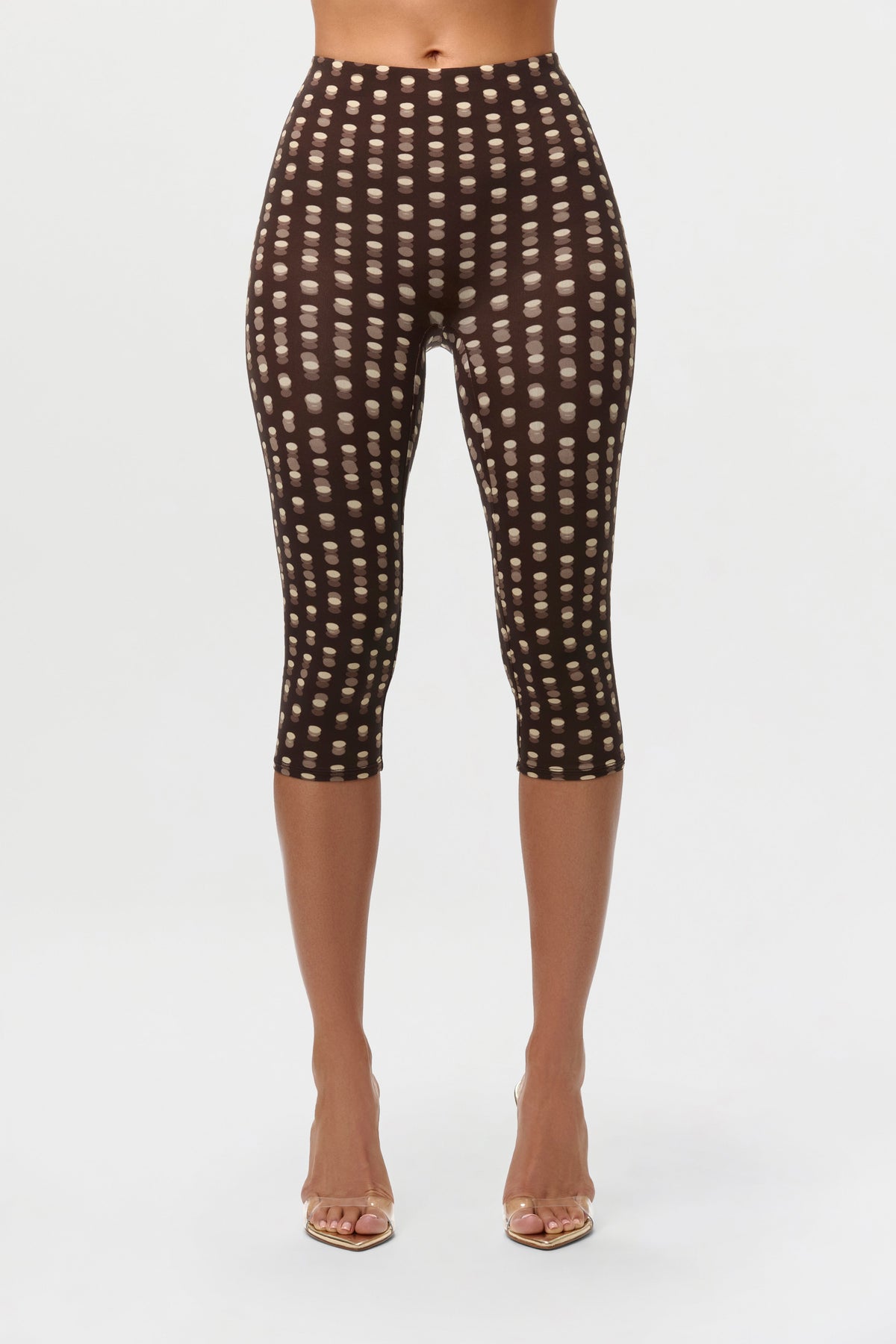 Polka Dot Illusion Naked Print Capri Legging