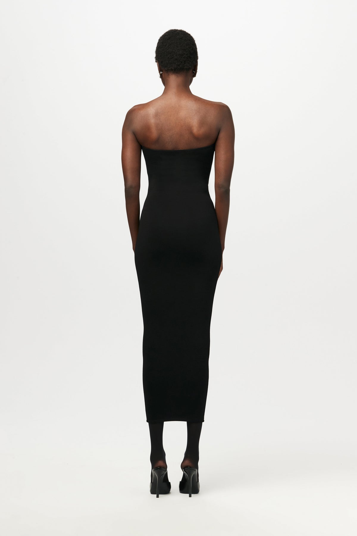 BLACK NW Tube Midi Dress