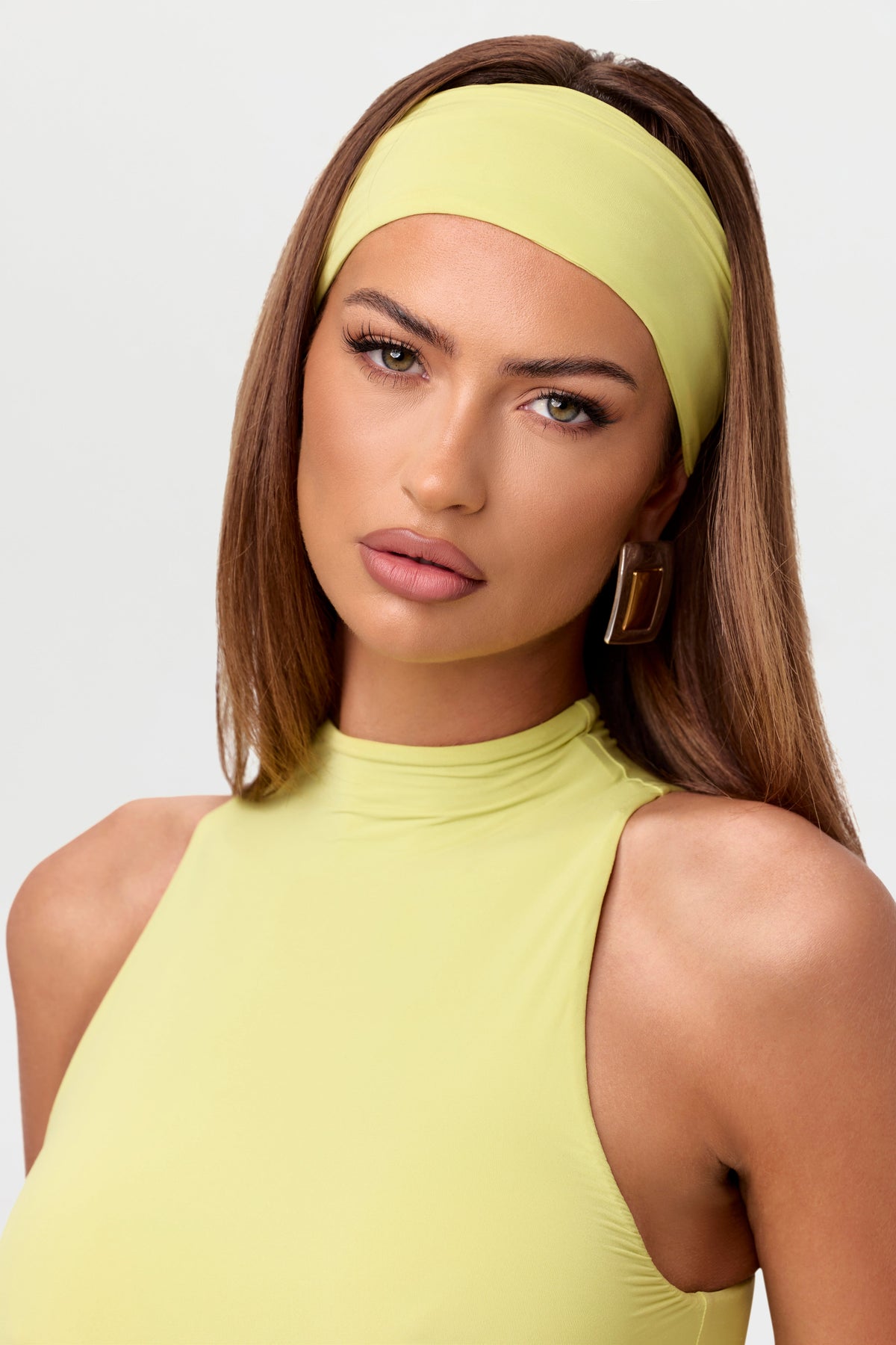 Chartreuse Naked Print Headband