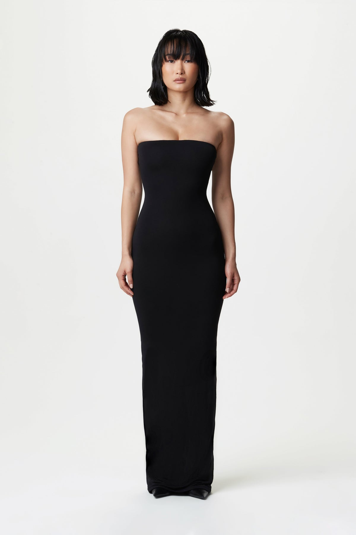 BLACK Modal Tube Maxi Dress