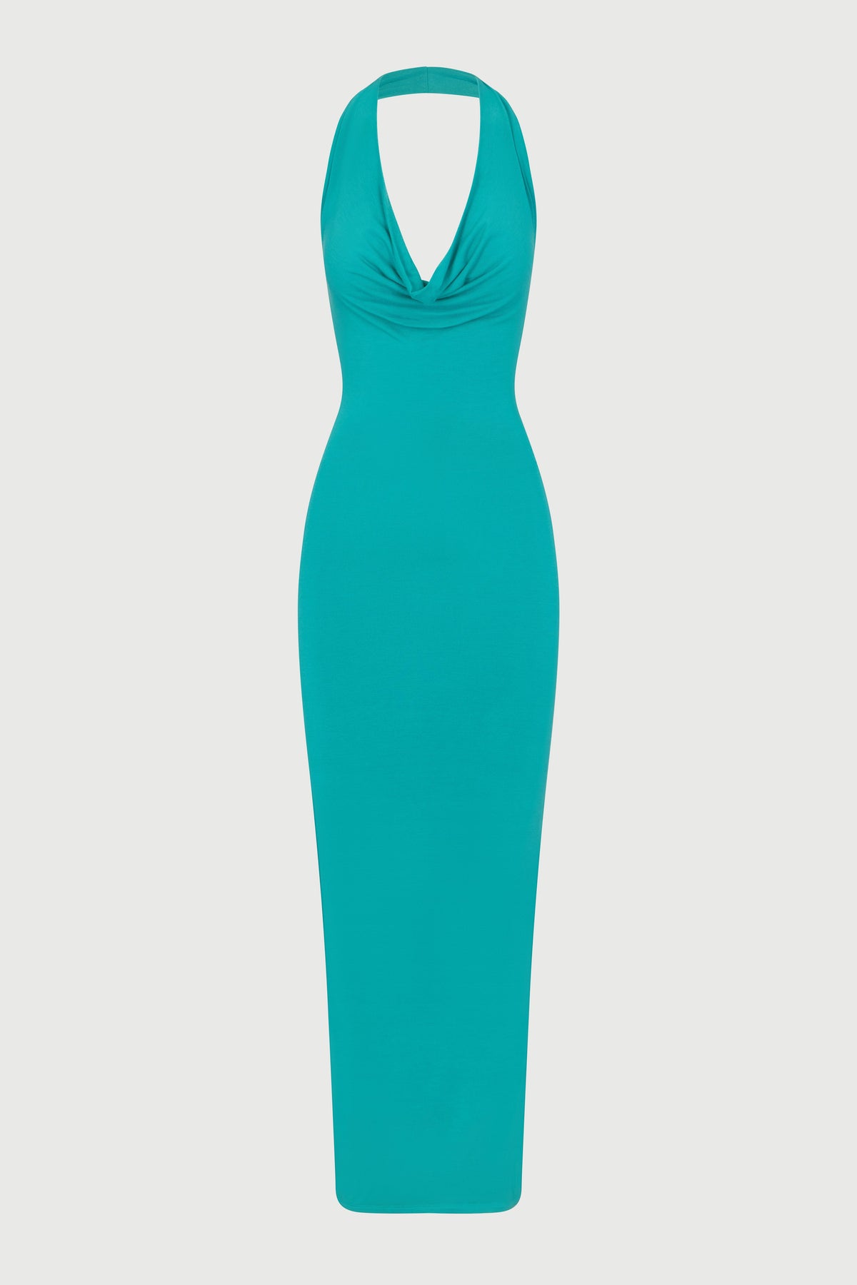 TURQUOISE Modal Cowl Neck Maxi Dress