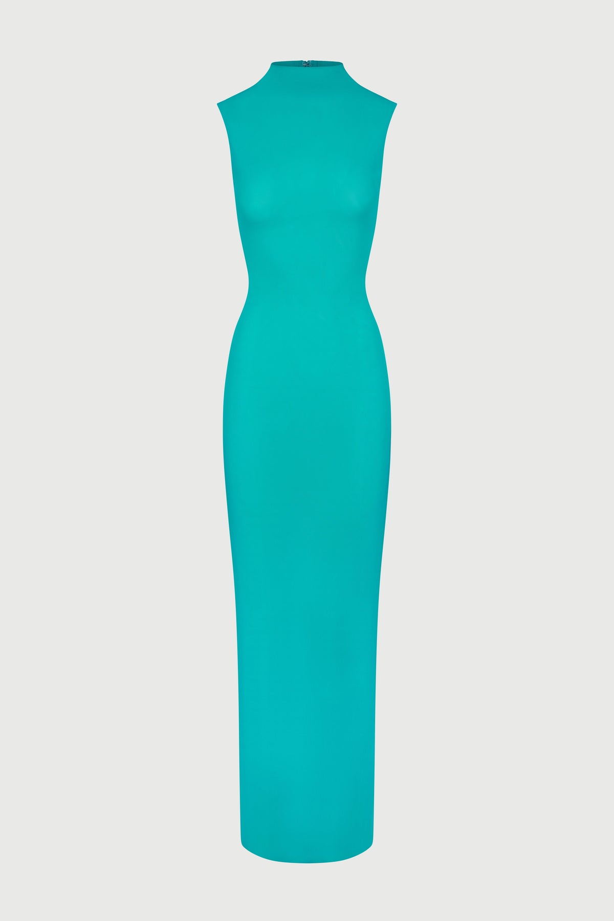 TURQUOISE Mesh Sleeveless Maxi Dress
