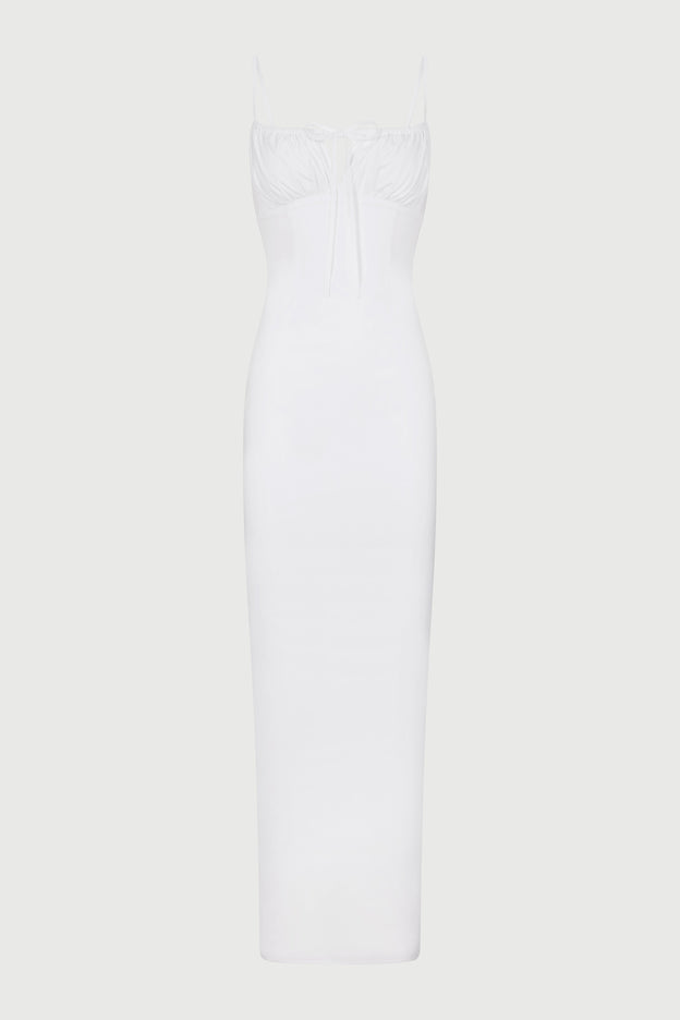Shirting Lace Back Maxi Dress