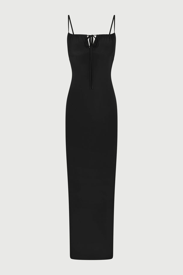 HOURGLASS FRONT TIE MAXI DRESS