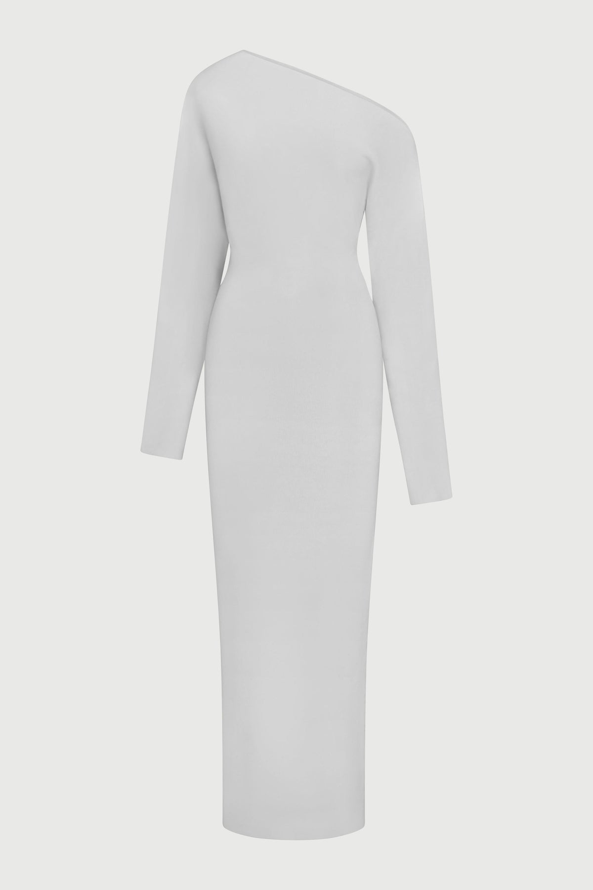 White Knit Off-Shoulder Sweater Maxi Dress