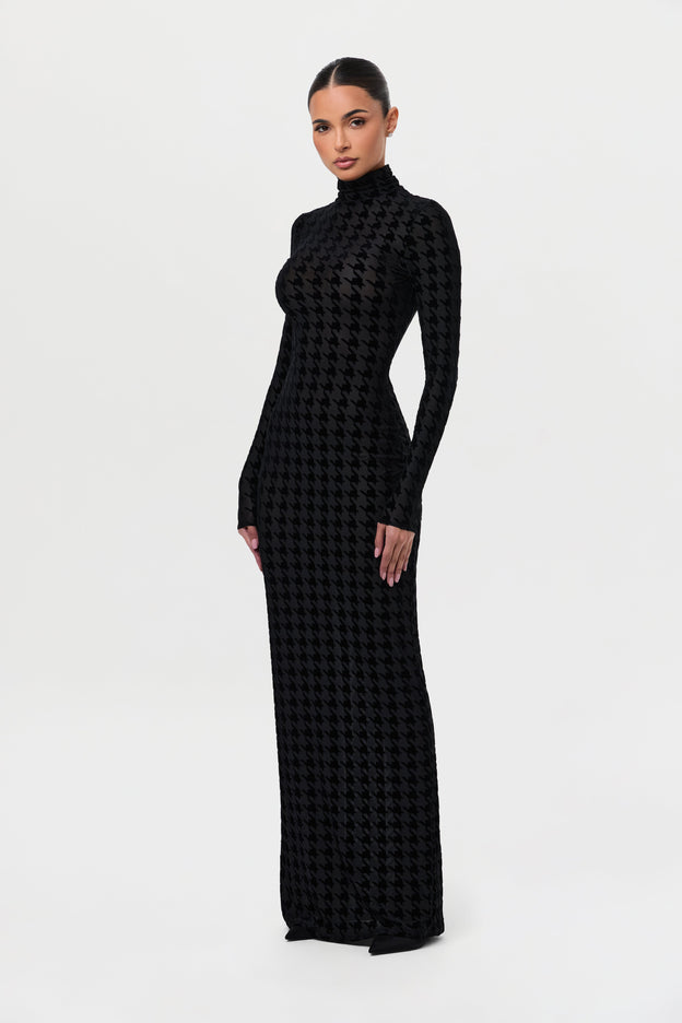 Burnout Longsleeve Maxi Dress