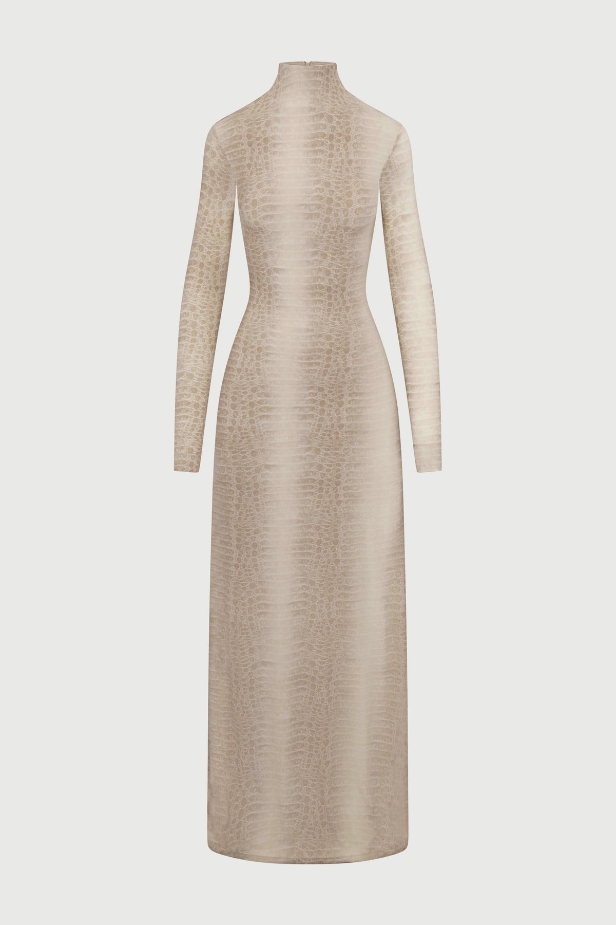 Bone Crocodile Naked Animal Print Maxi Dress