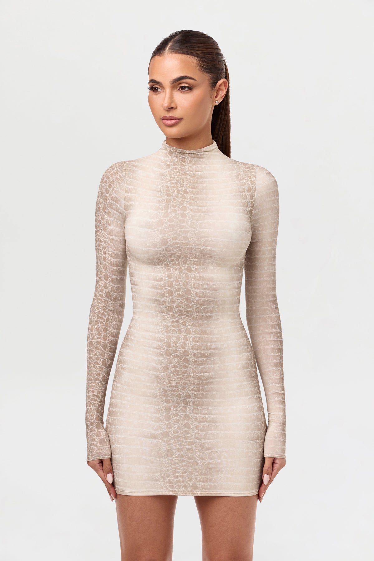 Naked Animal Print Mini Dress