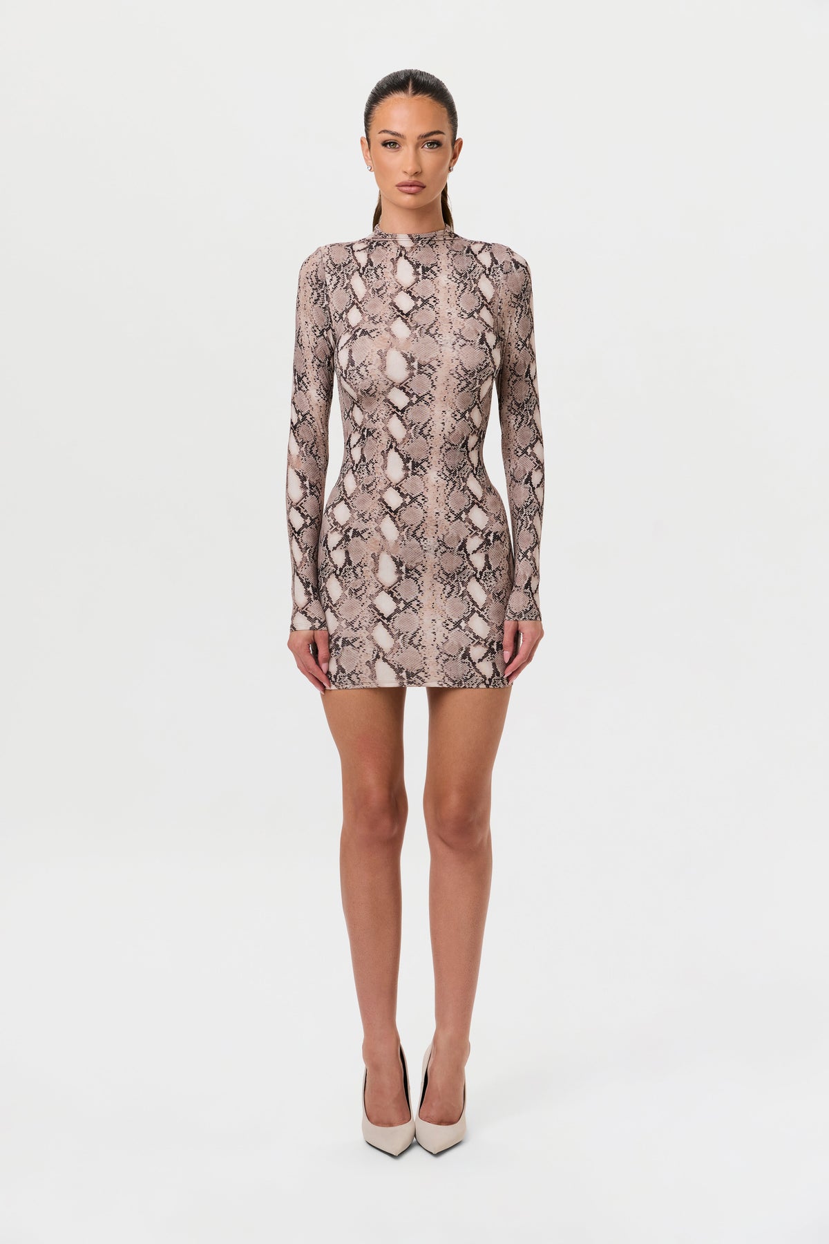 Naked Animal Print Mini Dress