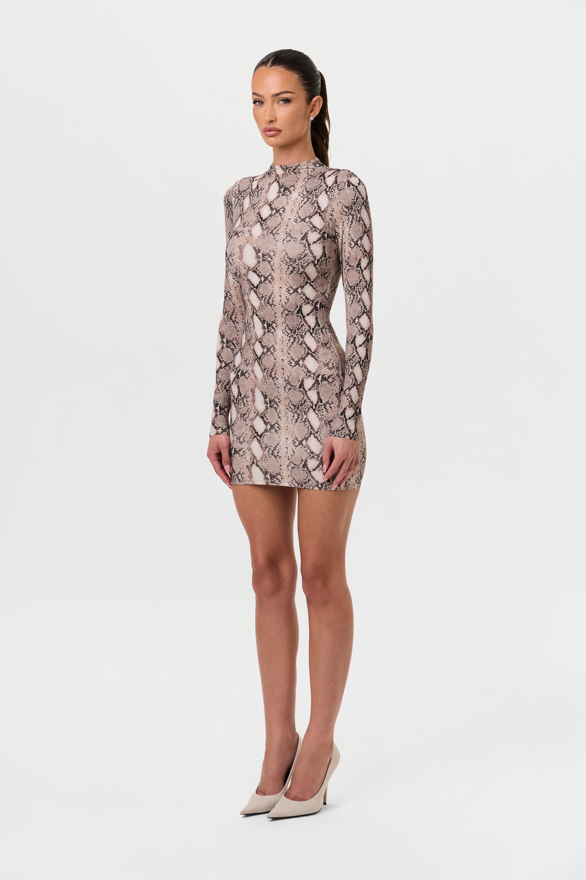 Naked Animal Print Mini Dress