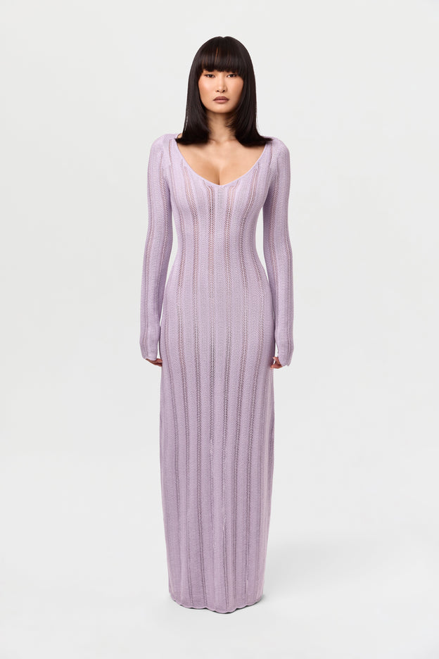 Knit V-Neck Maxi Dress
