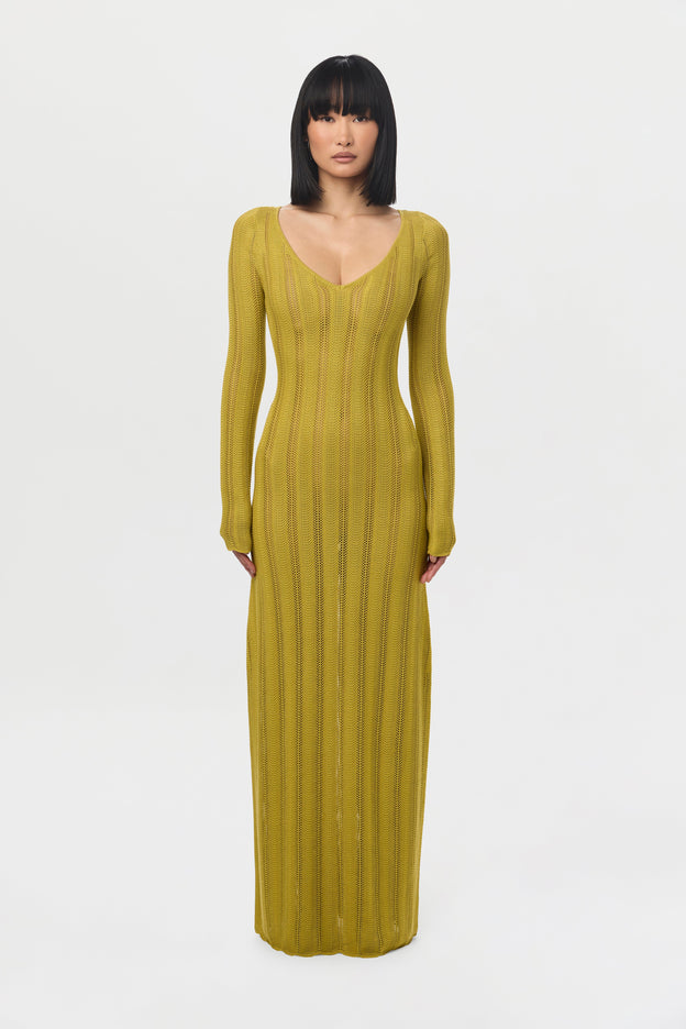 Knit V-Neck Maxi Dress