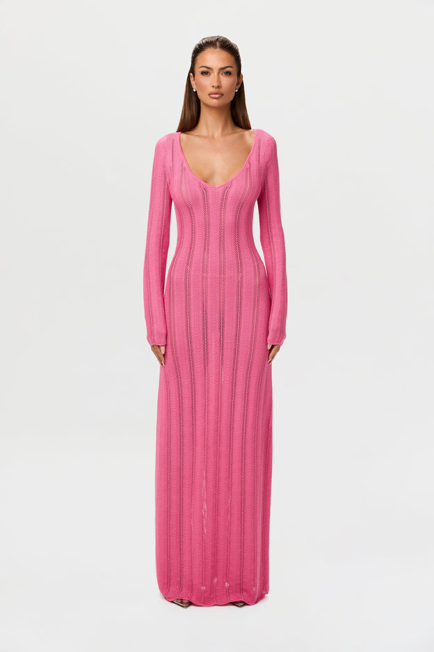 Knit V-Neck Maxi Dress