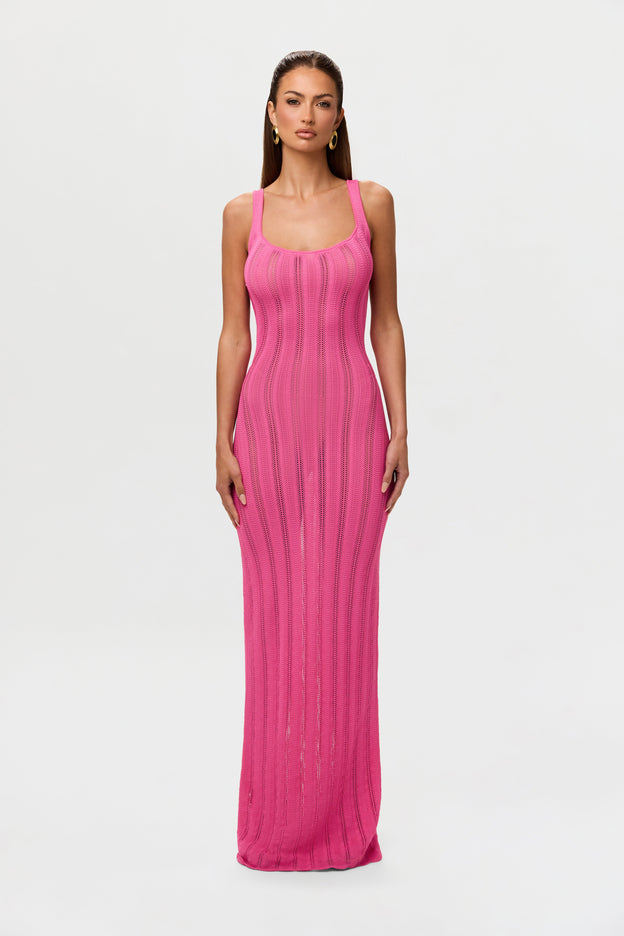 Knit Open Back Maxi Dress