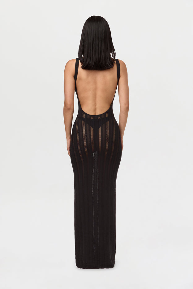 Knit Open Back Maxi Dress