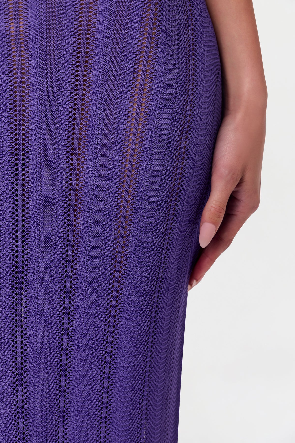 Violet Knit Open Back Maxi Dress