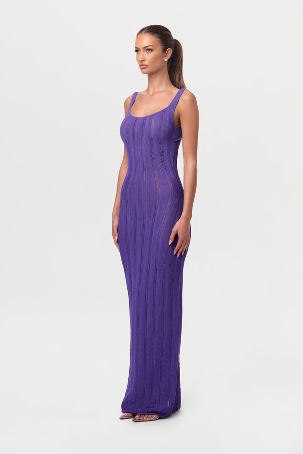 Knit Open Back Maxi Dress