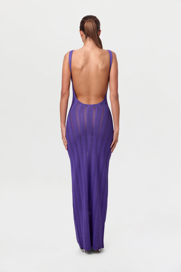 Knit Open Back Maxi Dress