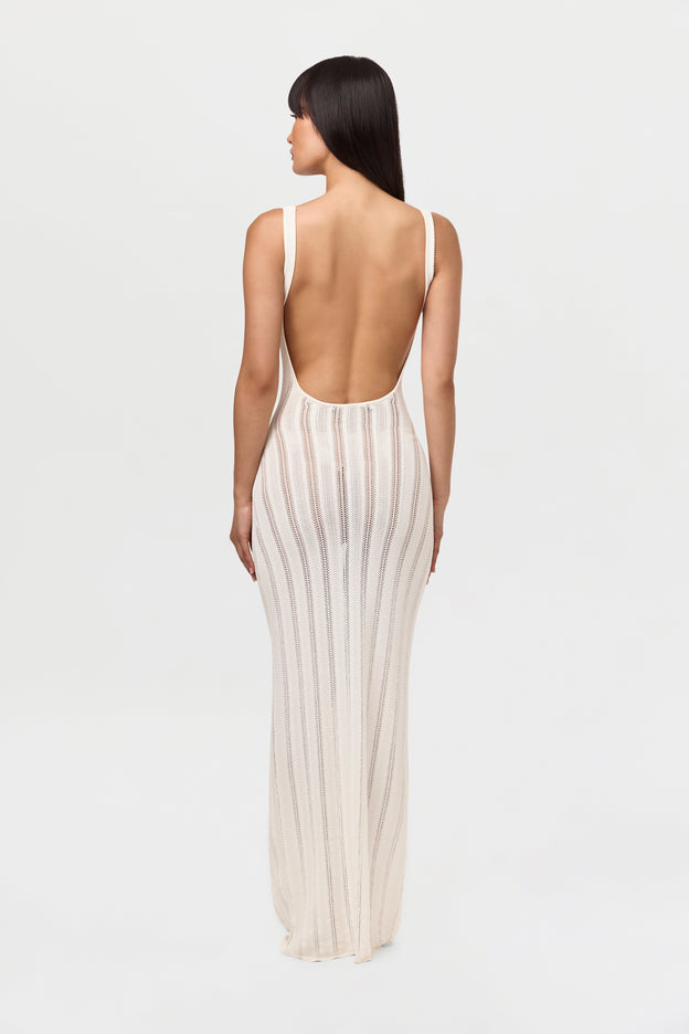 Knit Open Back Maxi Dress