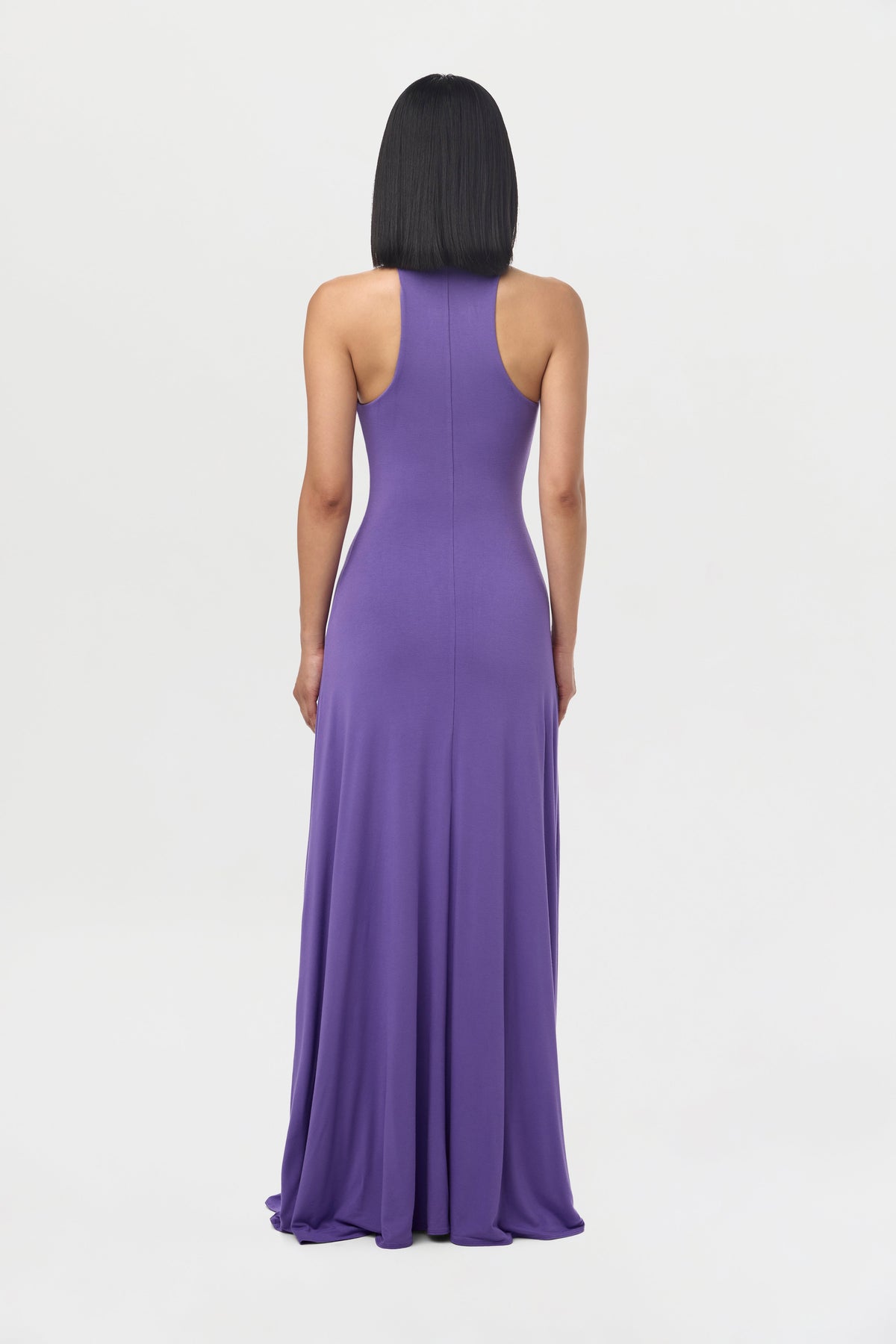 Violet Smooth Racerback Flare Maxi Dress
