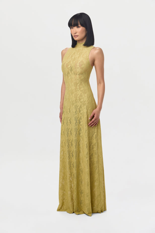 Stretch Lace Sleeveless Maxi Dress