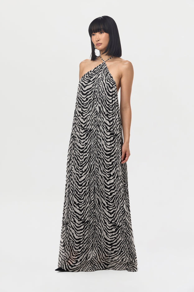 Chiffon Animal Print Mini Dress