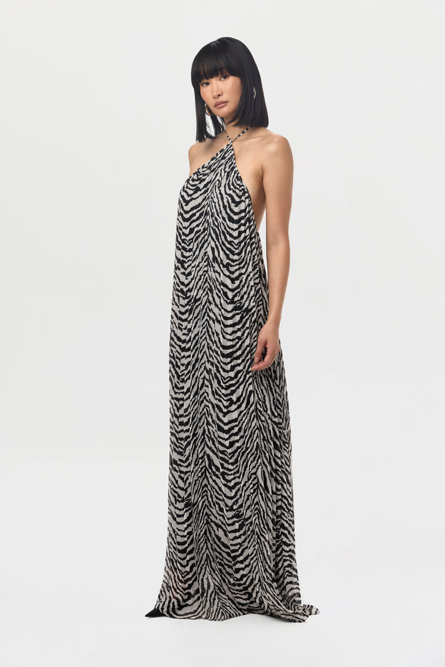 Chiffon Animal Print Mini Dress