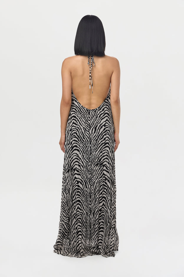 Chiffon Animal Print Mini Dress