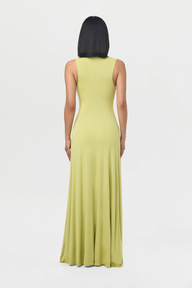 Smooth Sleeveless A-Line Maxi Dress