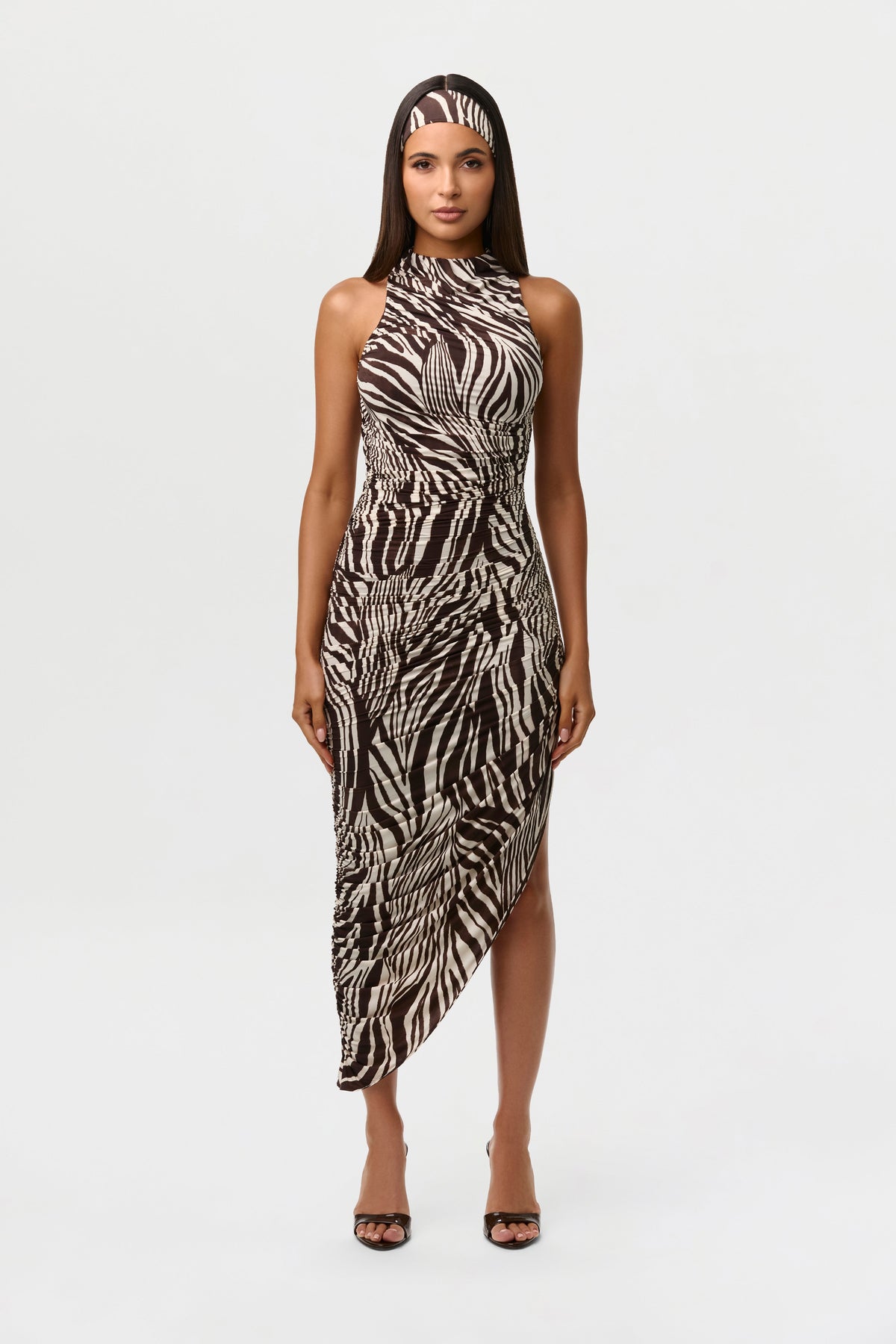 Wild Riviera Naked Print Sleeveless Midi Dress