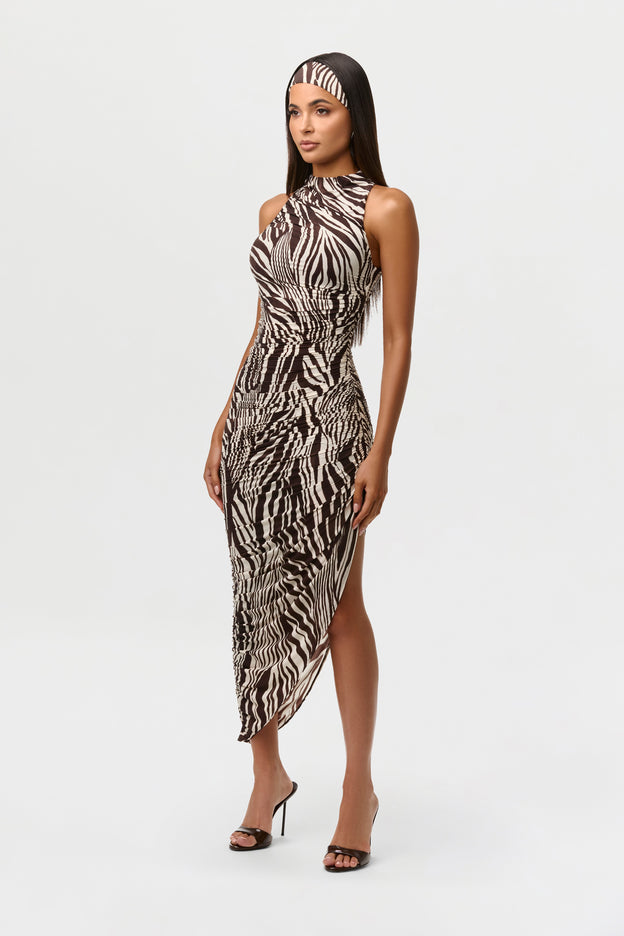 Naked Print Sleeveless Midi Dress