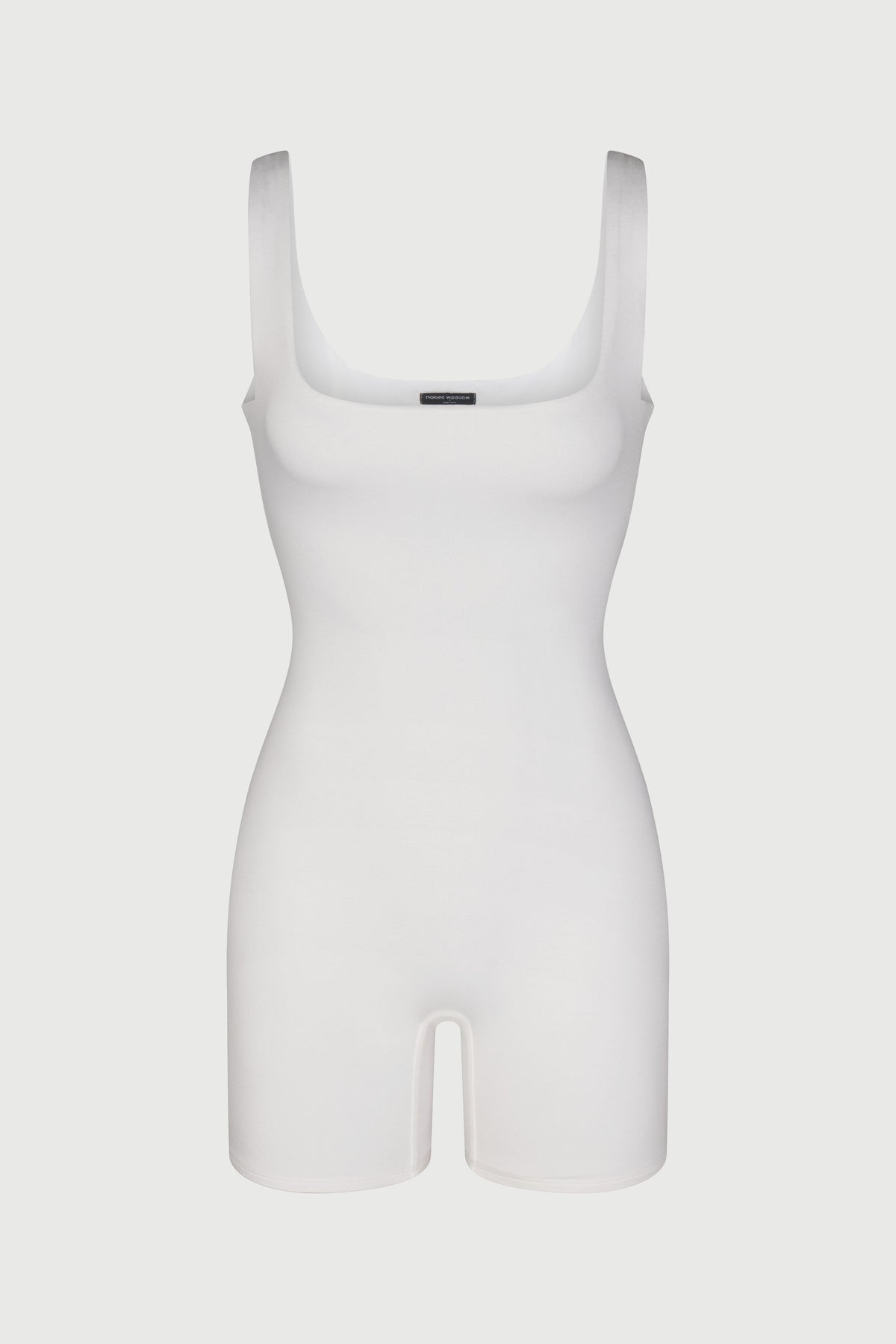 WHITE Smooth Scoop Neck Tank Romper