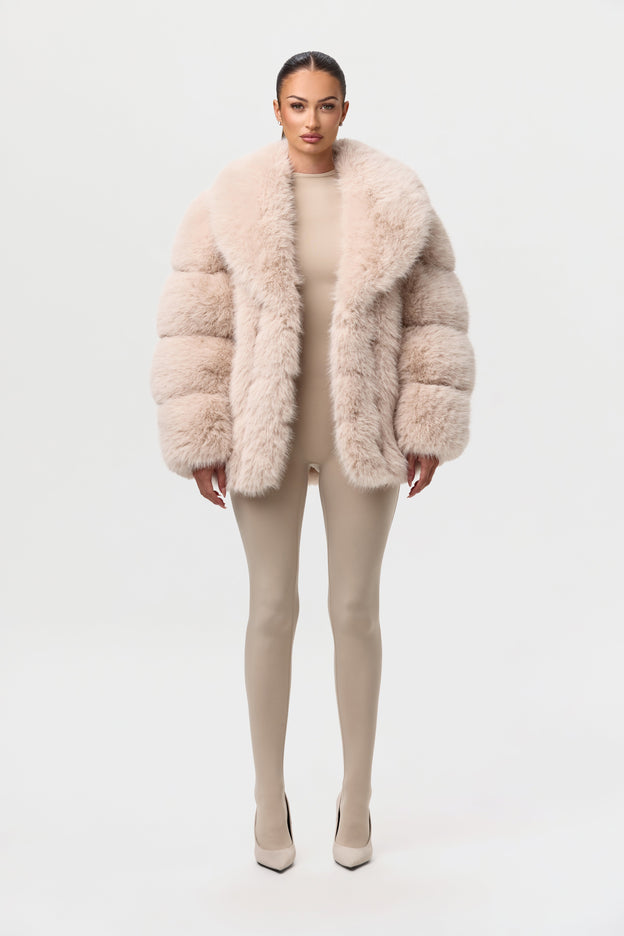 Pelted Vertical Fur Coat