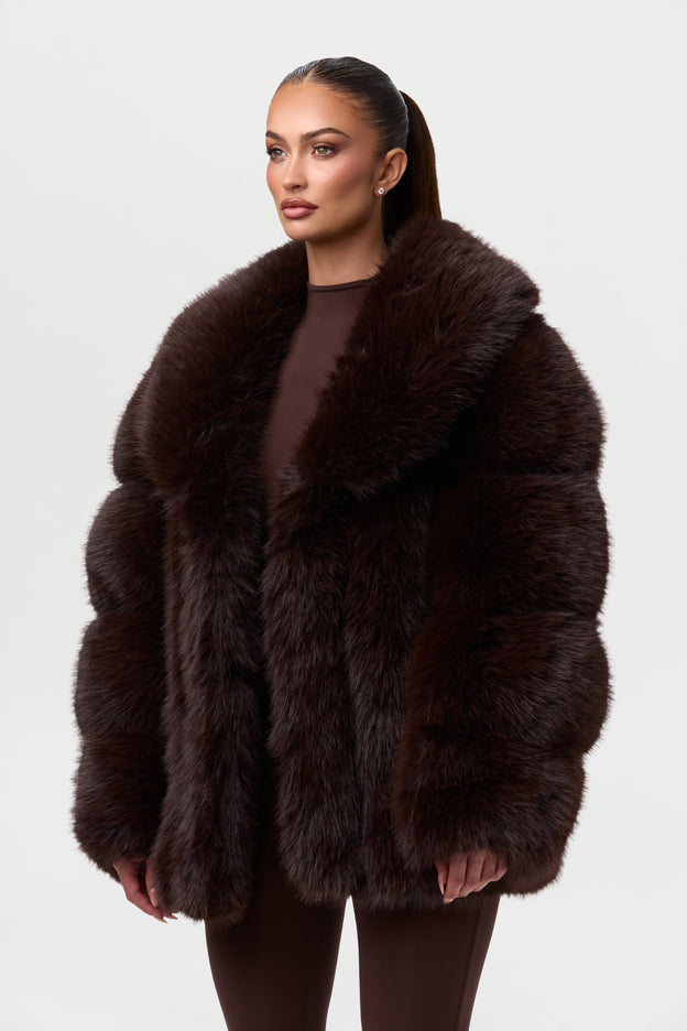 Pelted Vertical Fur Coat