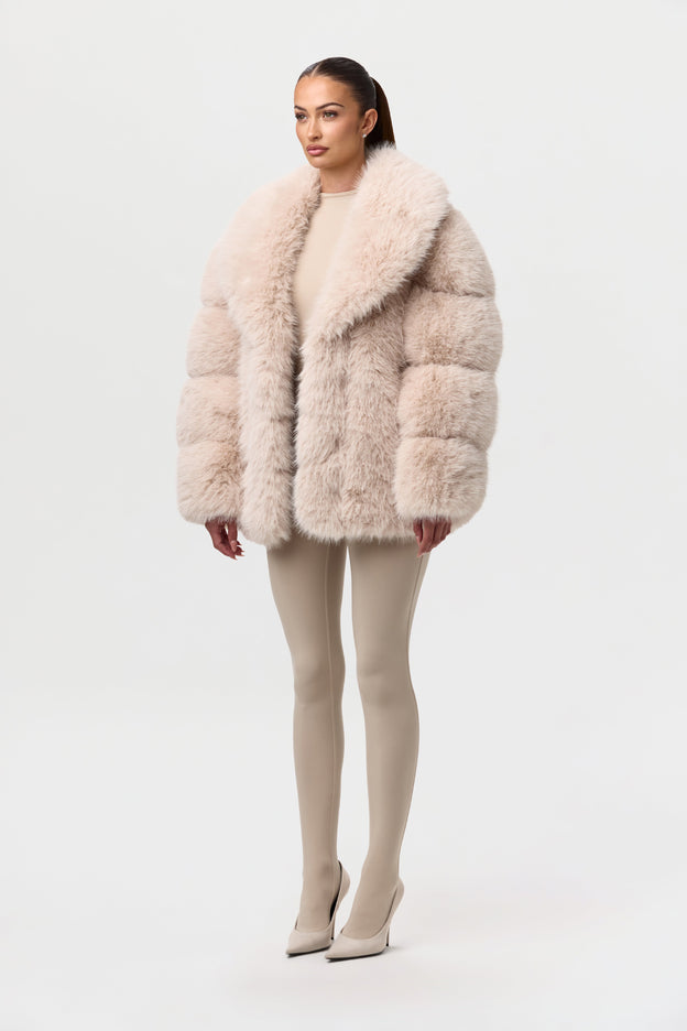 Pelted Vertical Fur Coat