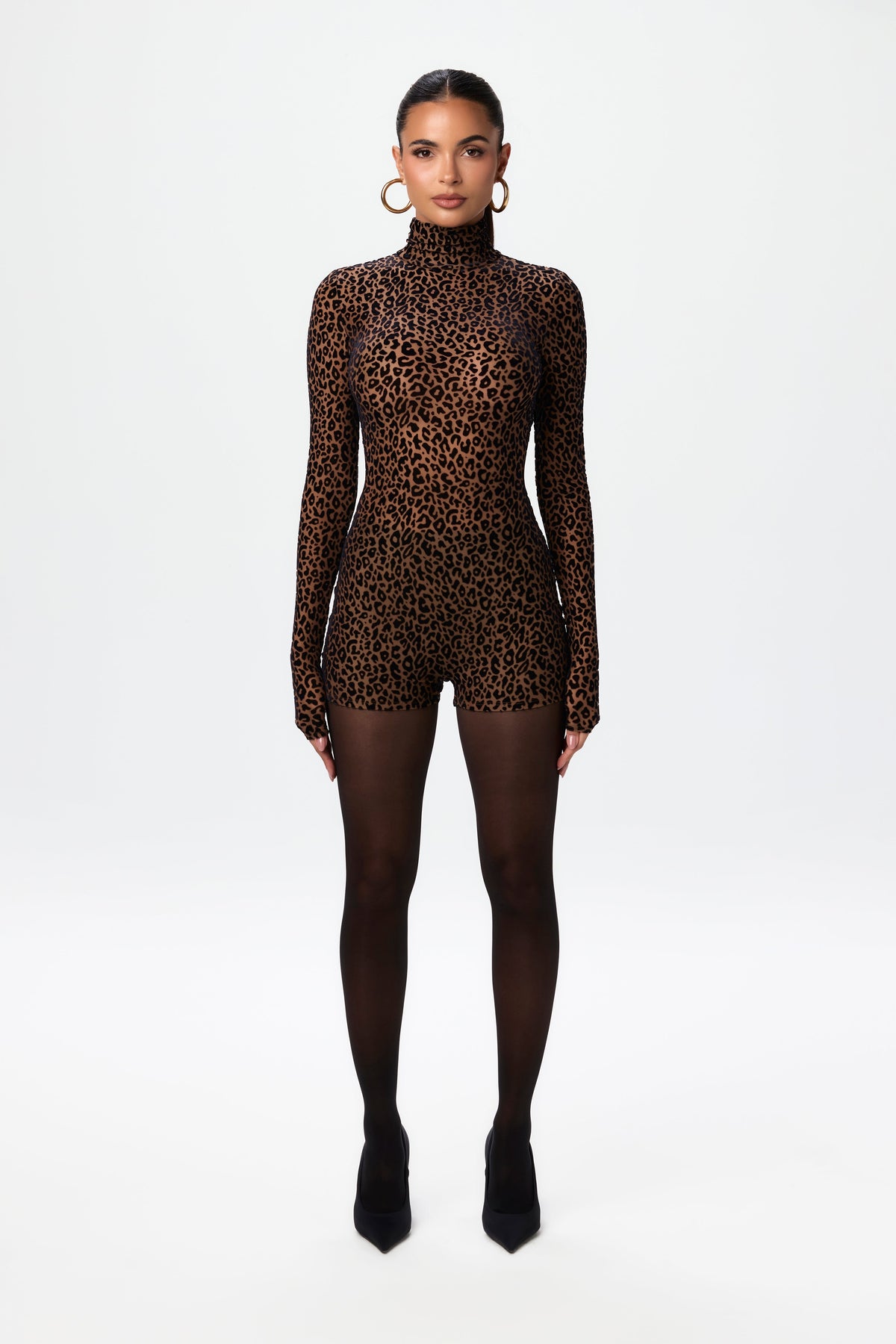 Leopard Nude Burnout Print Romper