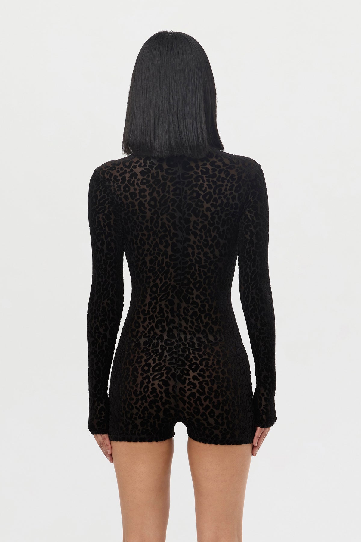 Leopard Black Burnout Print Romper