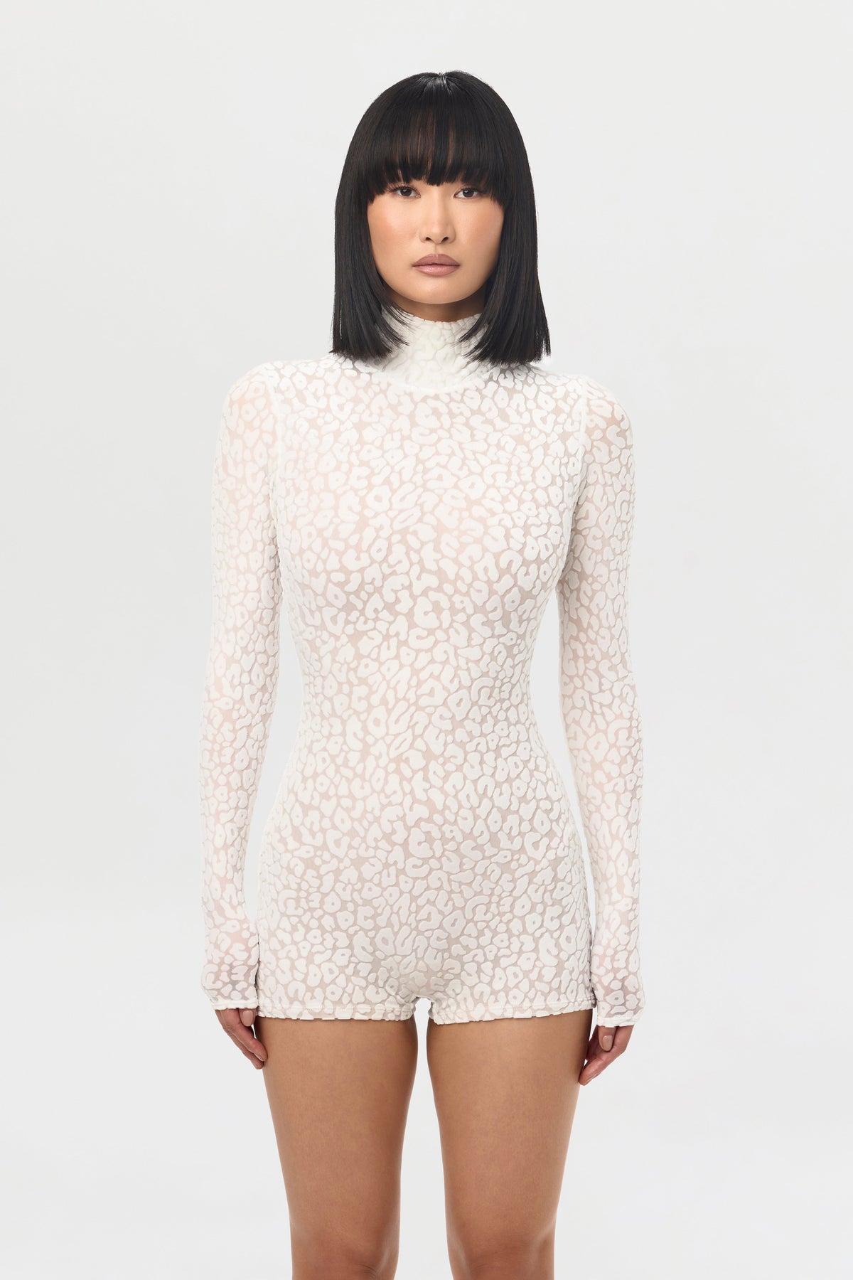 Leopard White Burnout Print Romper