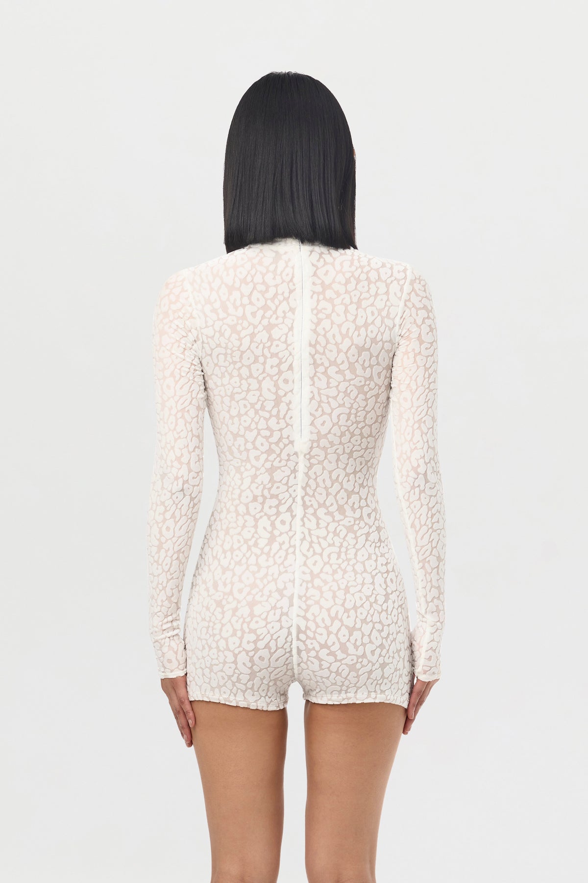 Leopard White Burnout Print Romper
