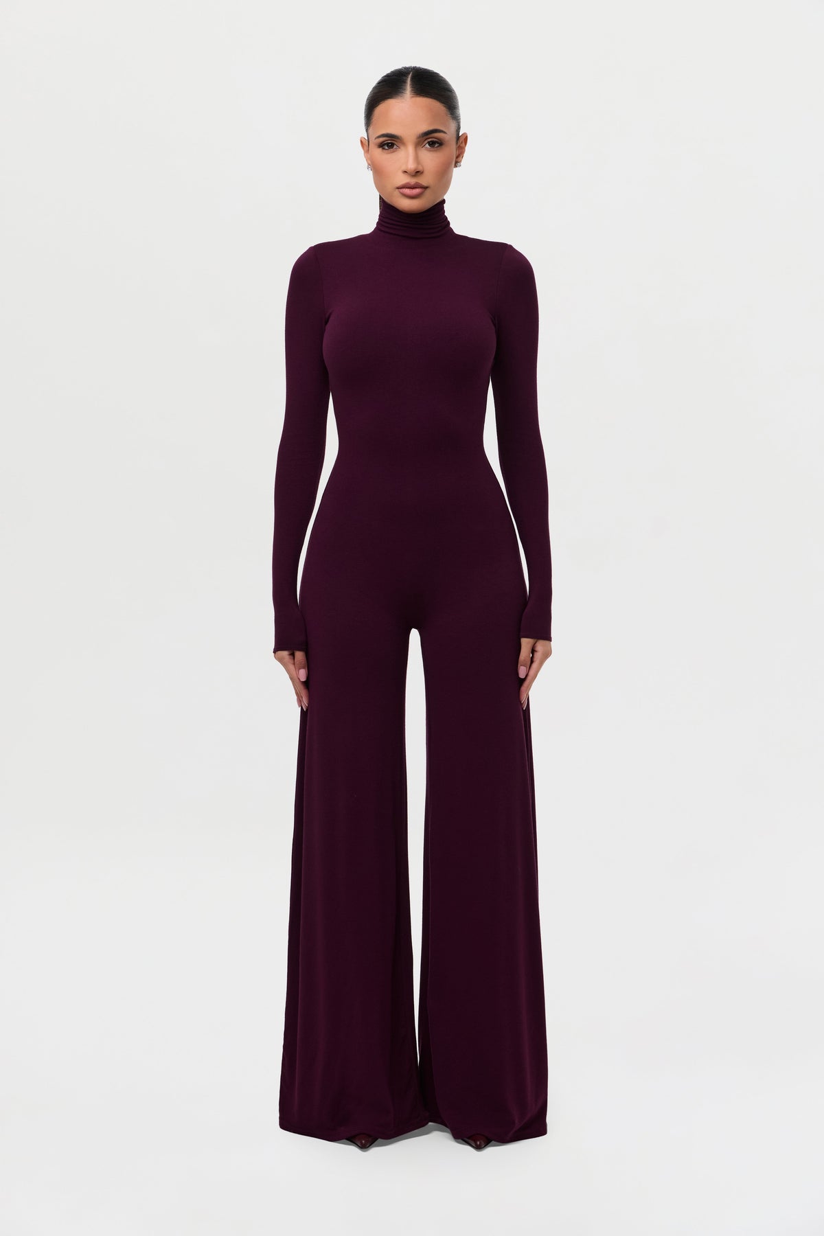 Dark Plum NW Sculpt Wide-Leg Jumpsuit