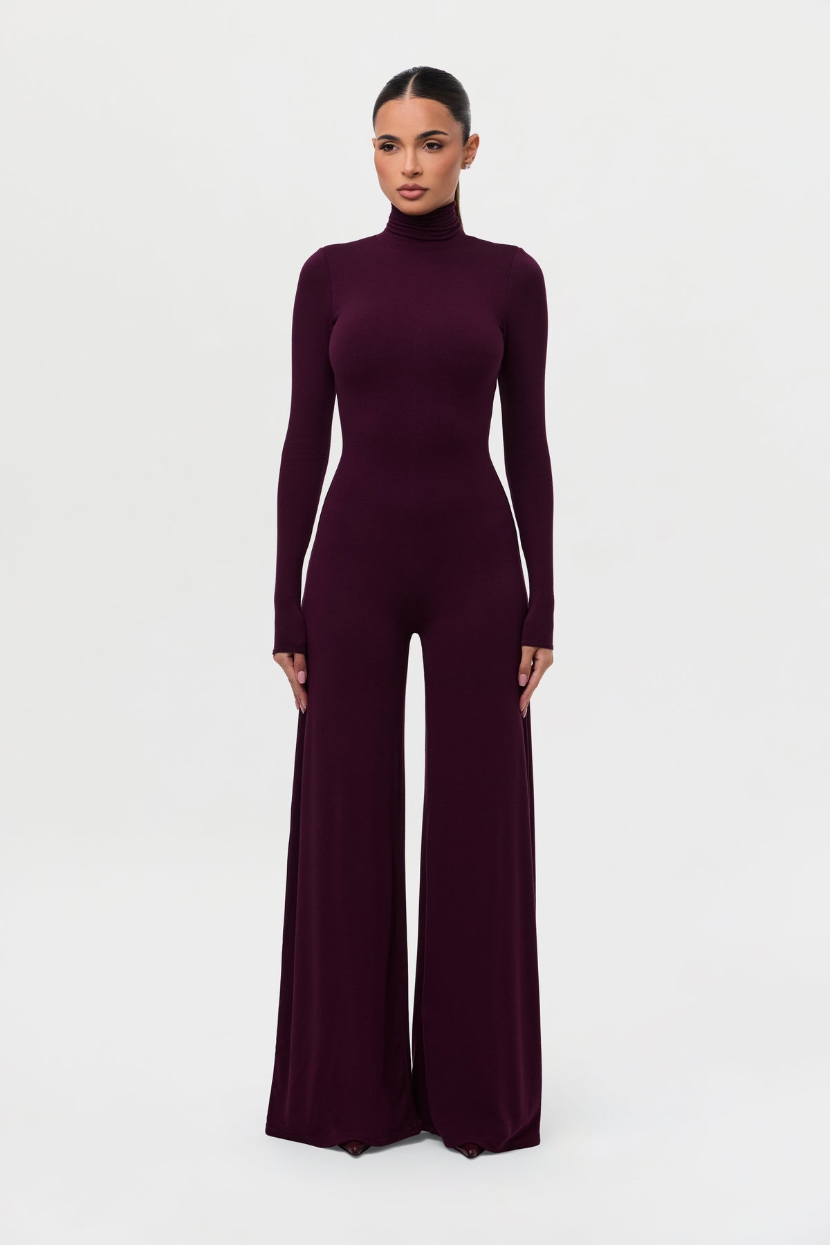 Dark Plum NW Sculpt Wide-Leg Jumpsuit
