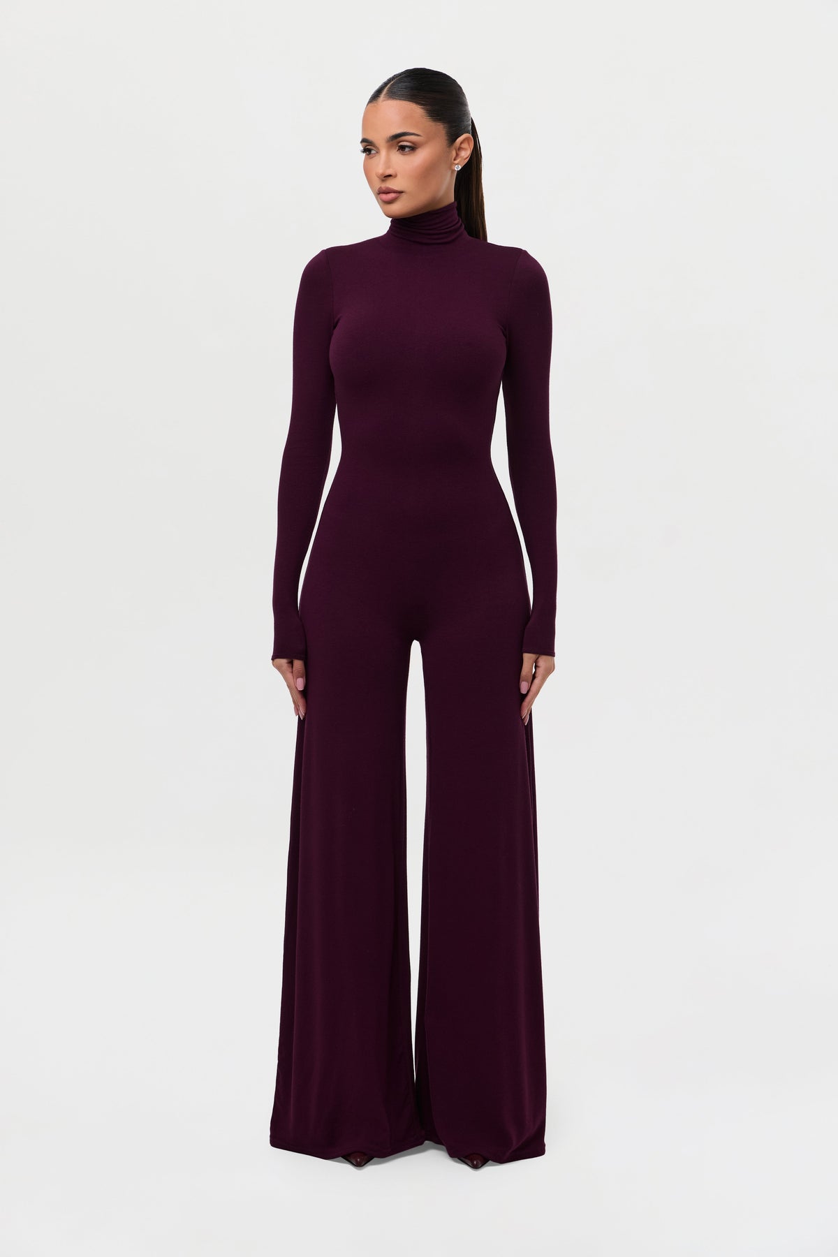 Dark Plum NW Sculpt Wide-Leg Jumpsuit