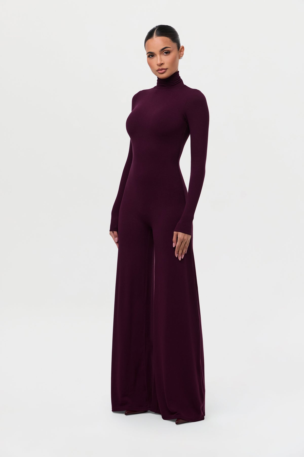 Dark Plum NW Sculpt Wide-Leg Jumpsuit