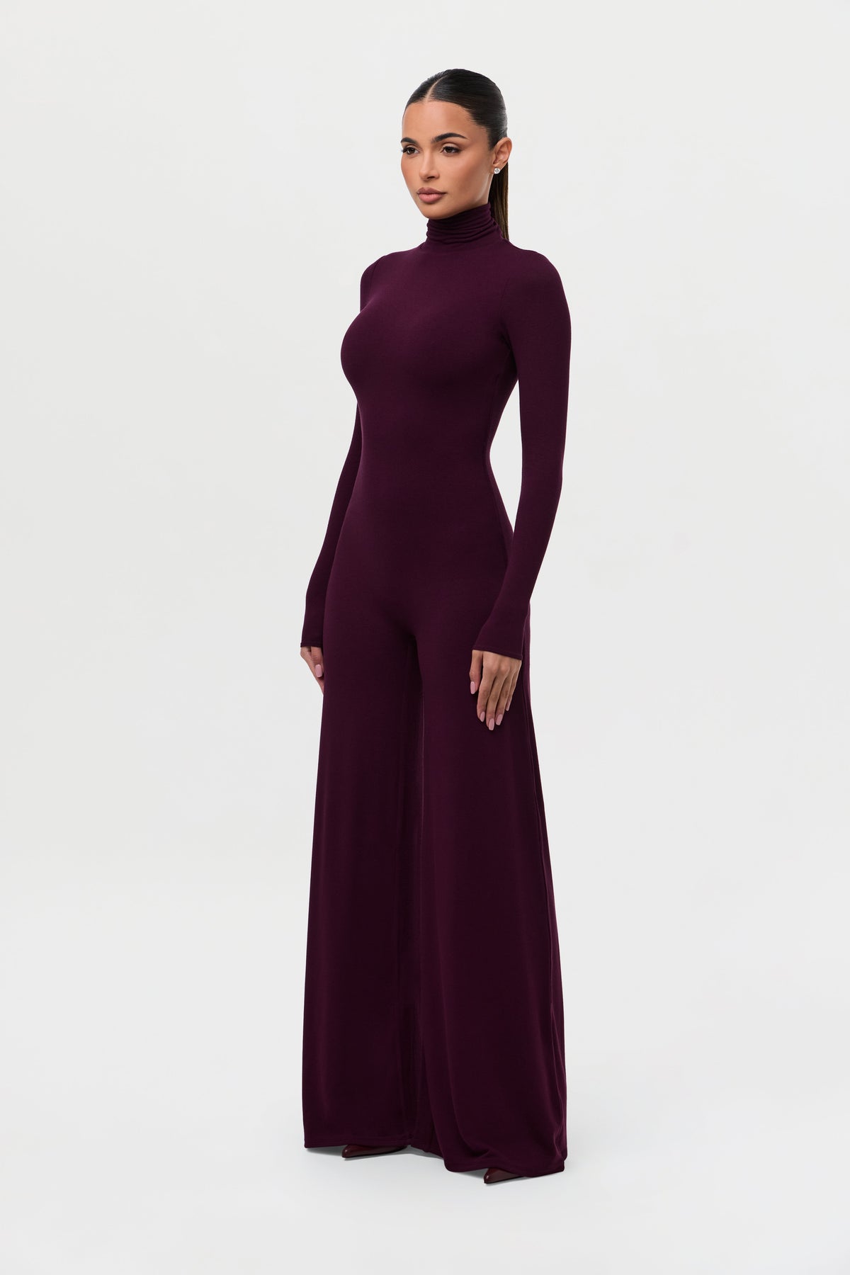 Dark Plum NW Sculpt Wide-Leg Jumpsuit
