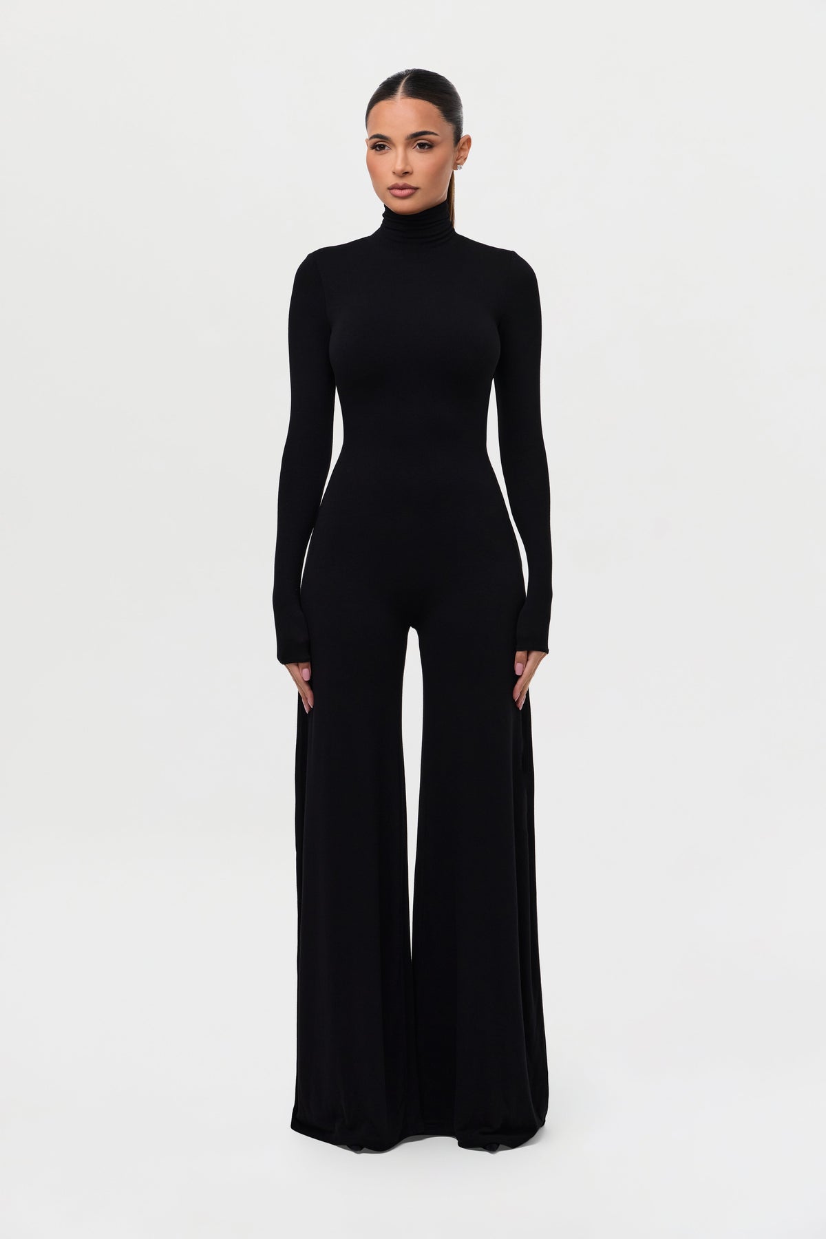 Black NW Sculpt Wide-Leg Jumpsuit